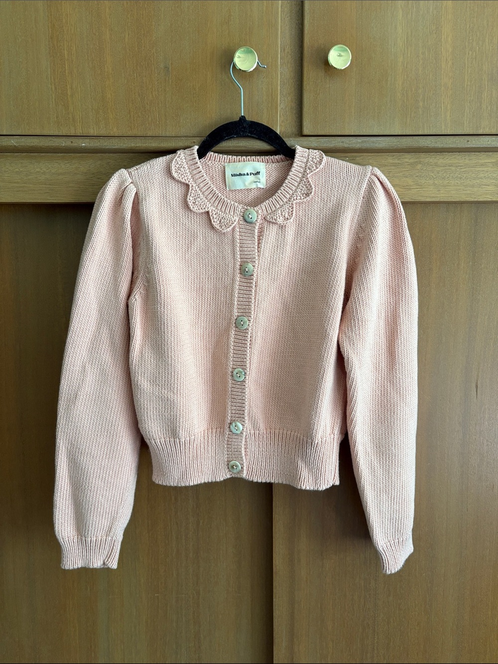 Misha and Puff Ellie Cardigan Pima cotton rose quartz